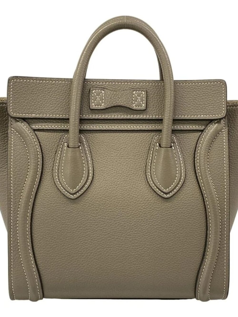 CELINE Luggage Nano Shopper Pickpocket (gray-beige) Drummed calfskin Handbag - Picture 3 of 15